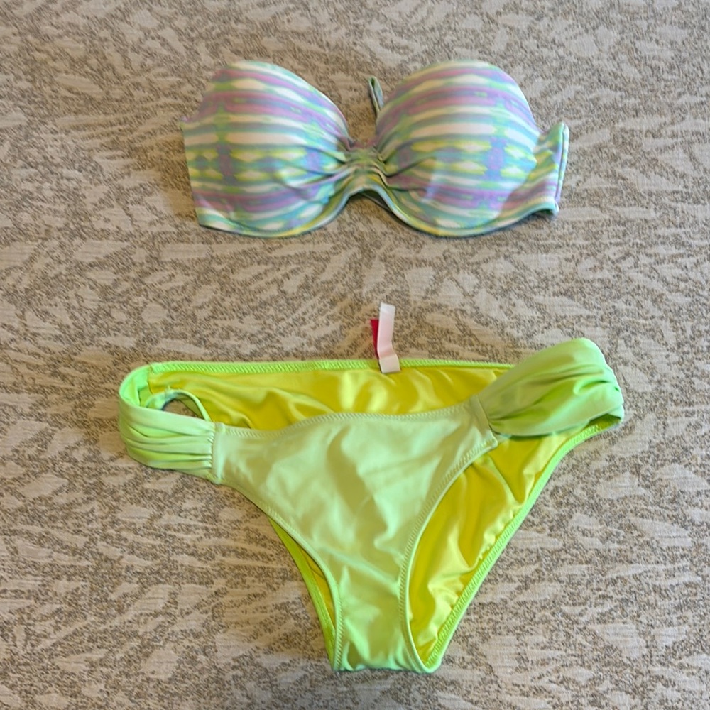 Victoria's Secret Multicolor and Lime Bikini Set